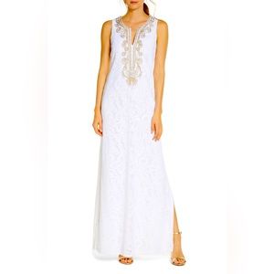 Lilly Pulitzer White Carlotta Maxi Long Dress Size 10 $248